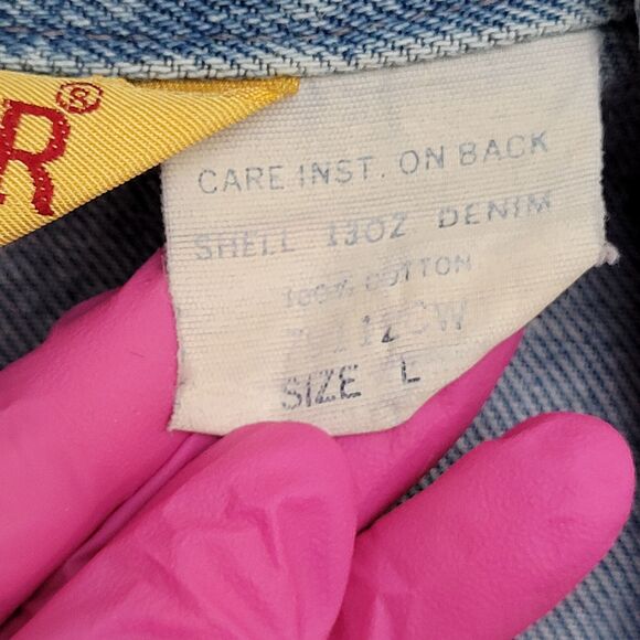 Vintage Rustler Trucker Jacket M/L 21x23 Faded Blue - Picture 7 of 15